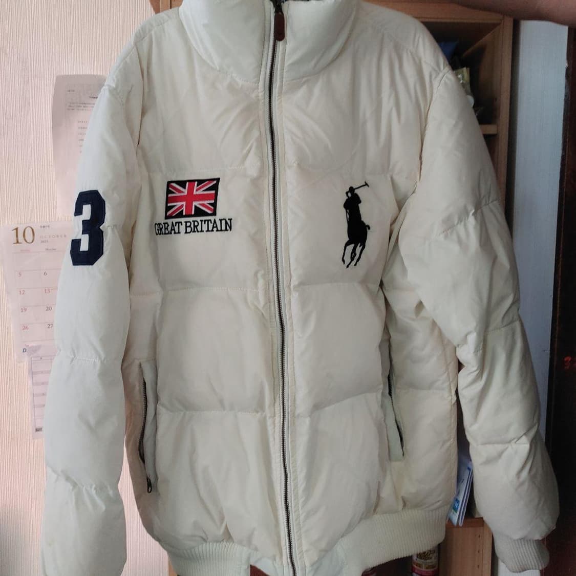 폴로 빅포니 브리튼패딩 화이트크림 M 상품이미지1