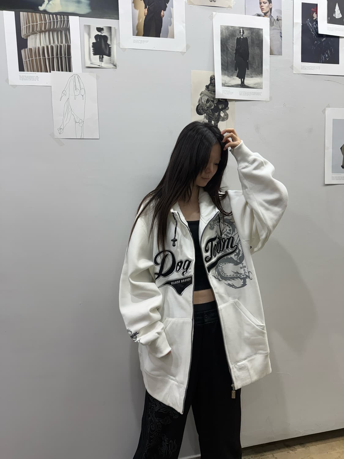 도그타운 블랙드래곤 오버핏 후드집업 상품이미지5