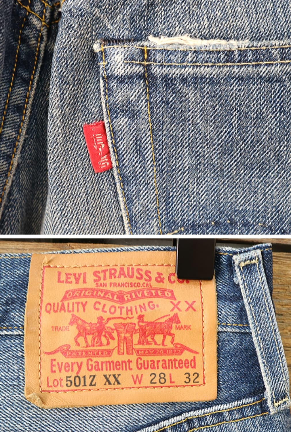 LVC LEVIS 리바이스 54 501ZXX 빅E 셀비지 데님 26-27 상품이미지8