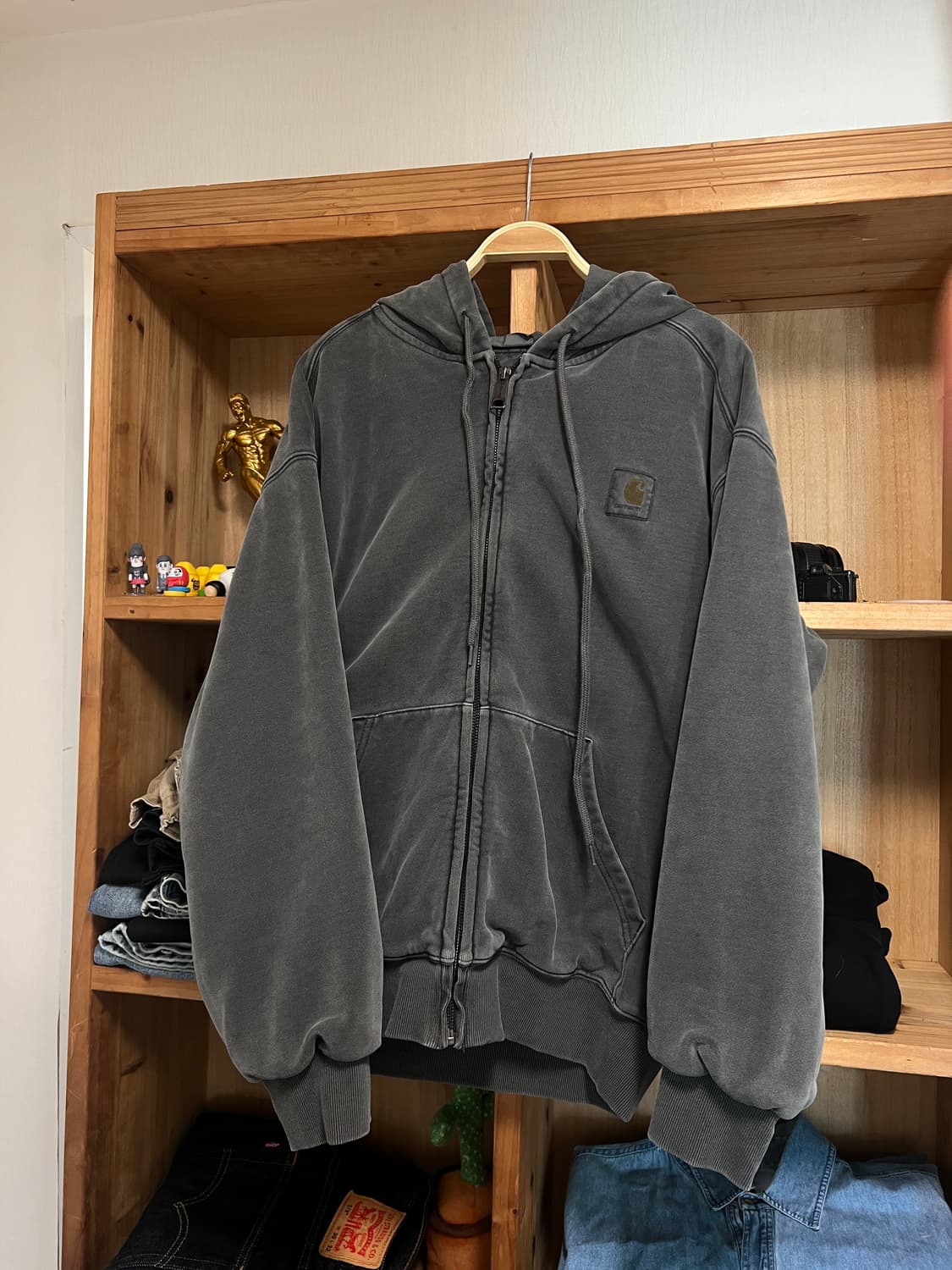 칼하트 윕 후디드 비스타 자켓 그래파이트 가먼트 다이드 상품이미지1