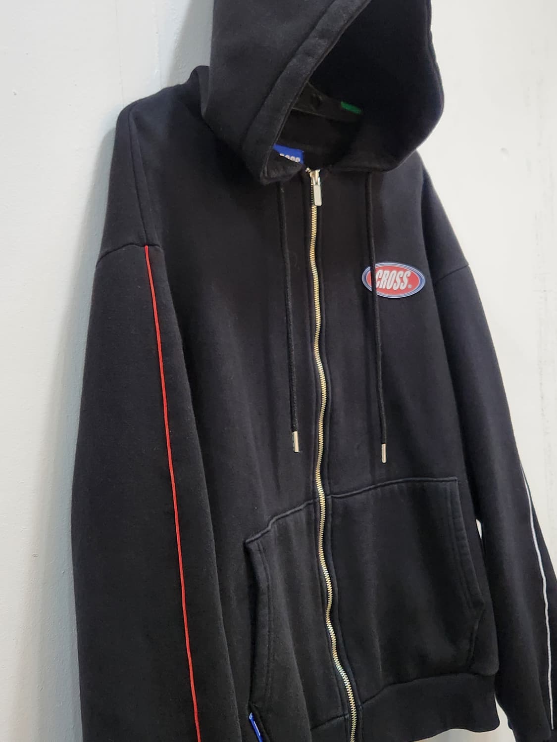 [L] 크로스드레슬리 블랙 약기모 후드집업 L사이즈 상품이미지2
