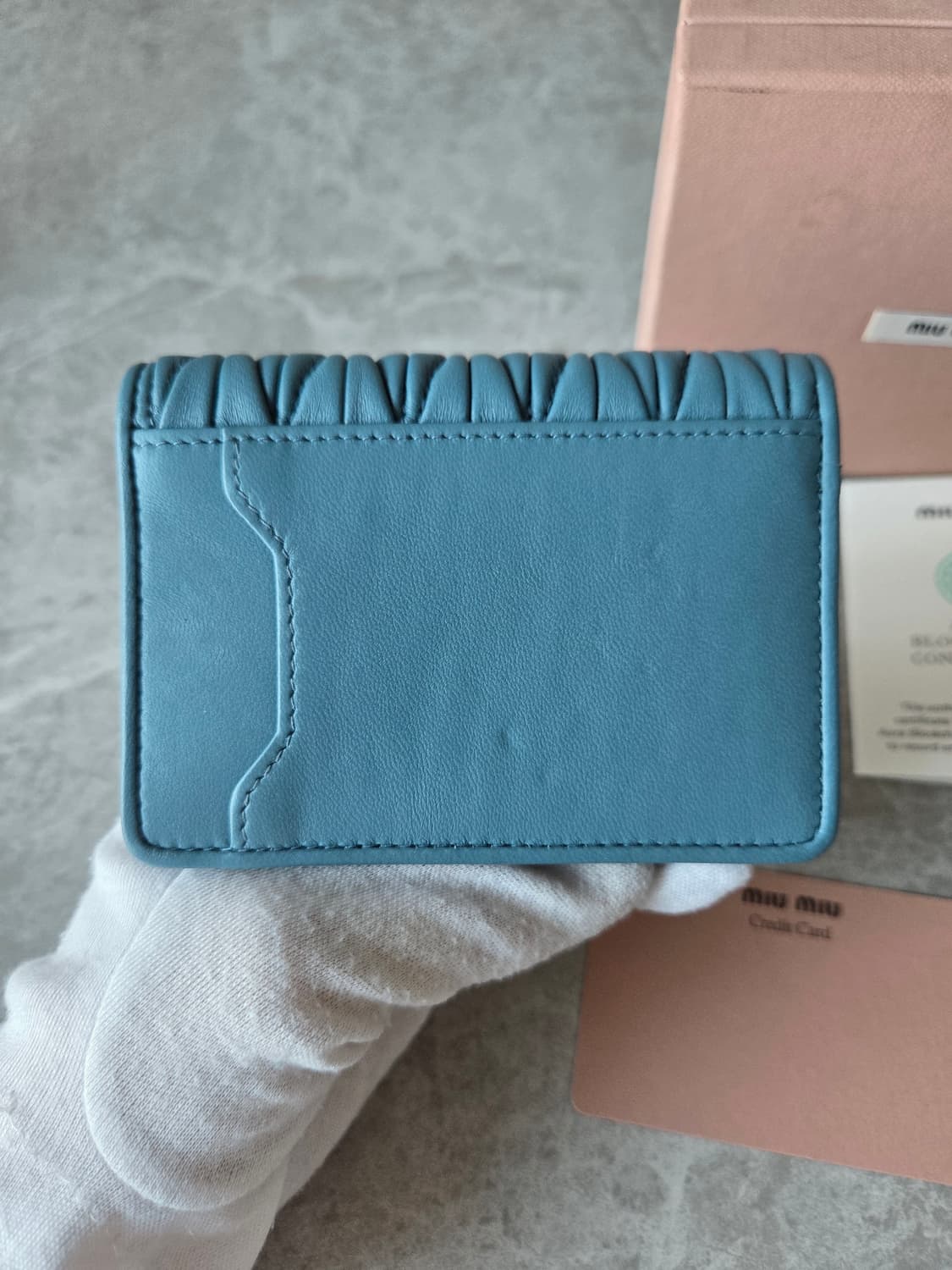 [정품] 미우미우 마테라쎄 나파 오거나이저 마리나 블루 상품이미지3