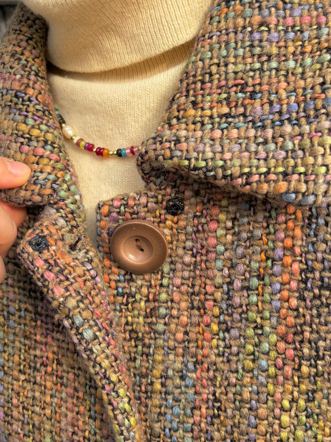 [울70%] 컬러믹스 빈티지 울 자켓 상품이미지4