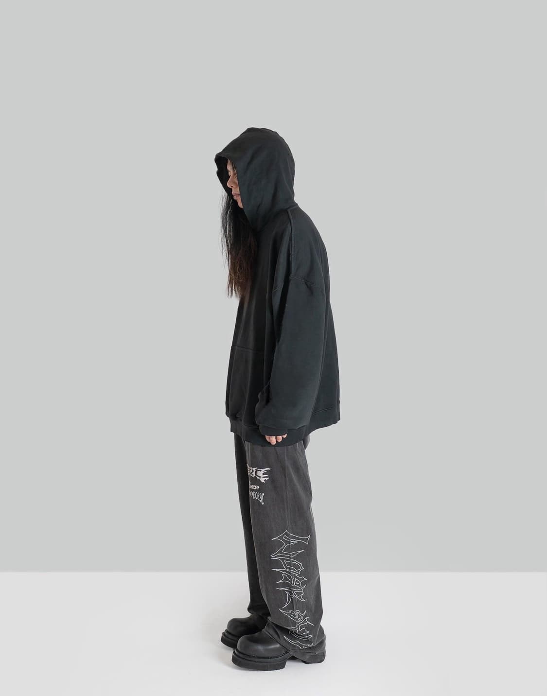 032c 오버사이즈 사이키크 레이어드 버블후드티 상품이미지1