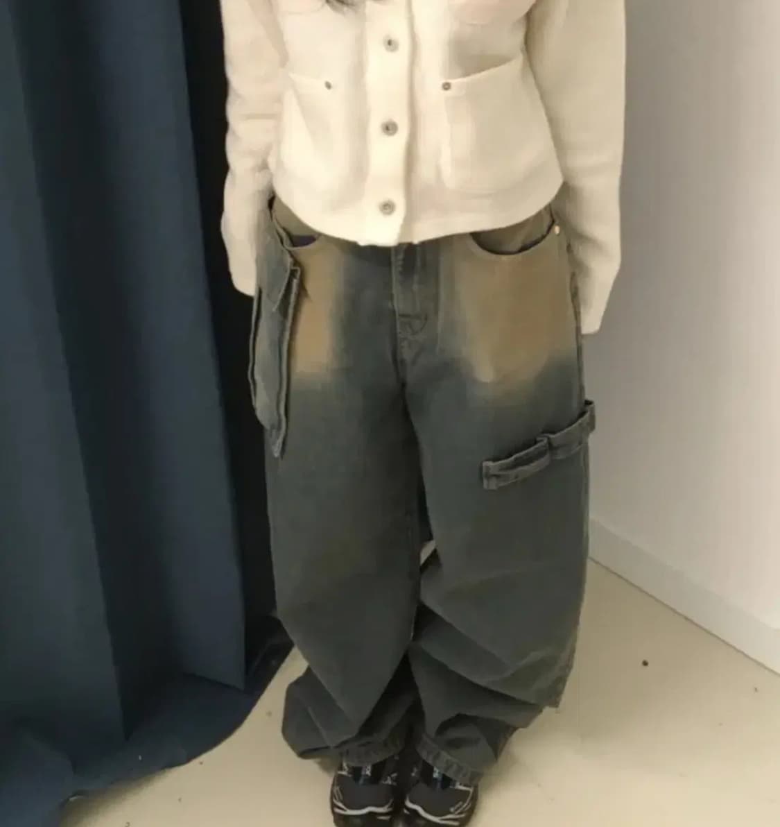 앤티즈 워싱 메가 카고팬츠 청바지 데님 와이드 상품이미지1