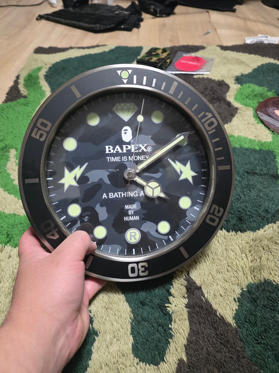 [OS] 베이프 베이펙스 블랙카모 벽시계 상품이미지2