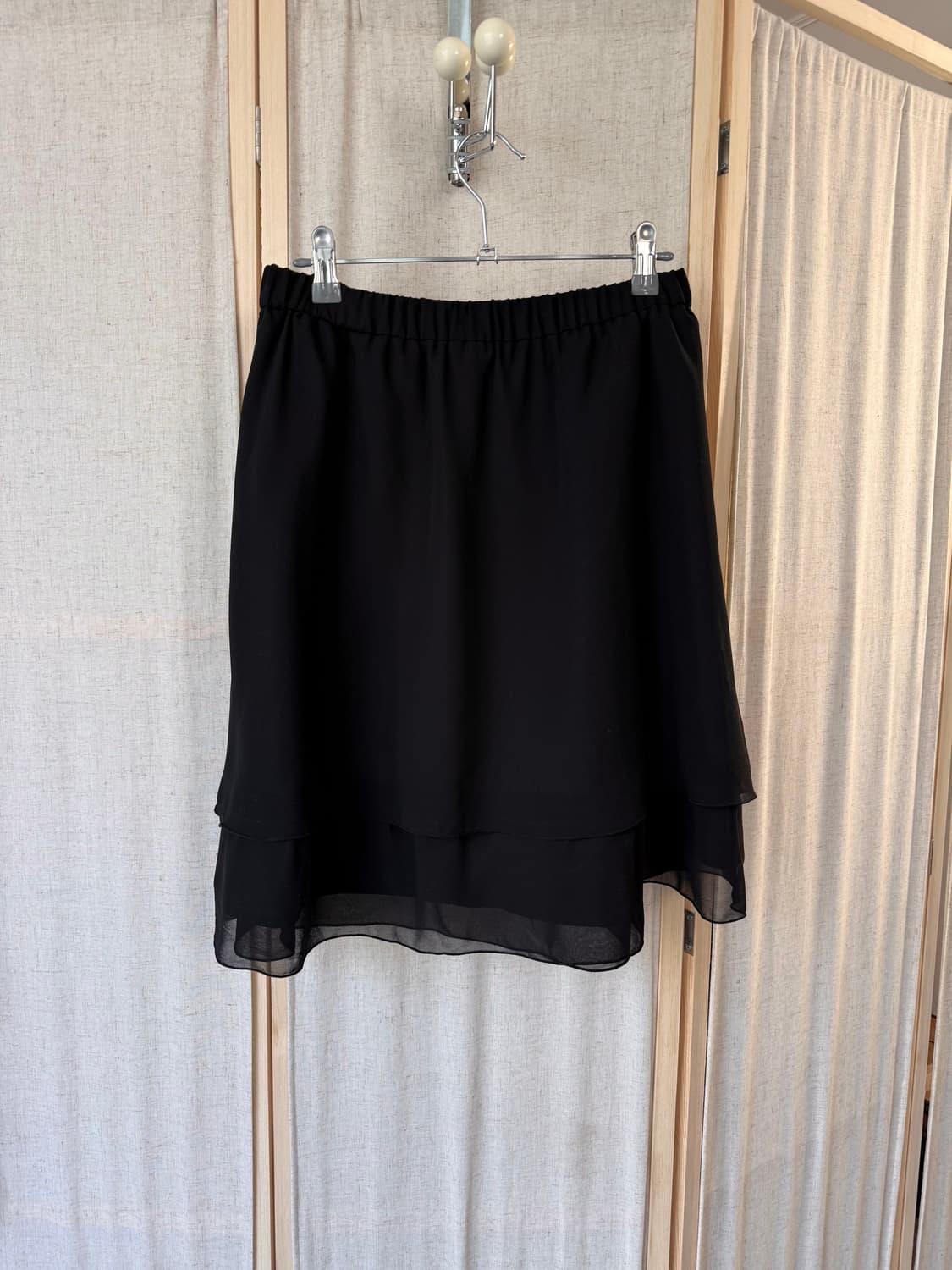 밴딩 매쉬 미디스커트 상품이미지2