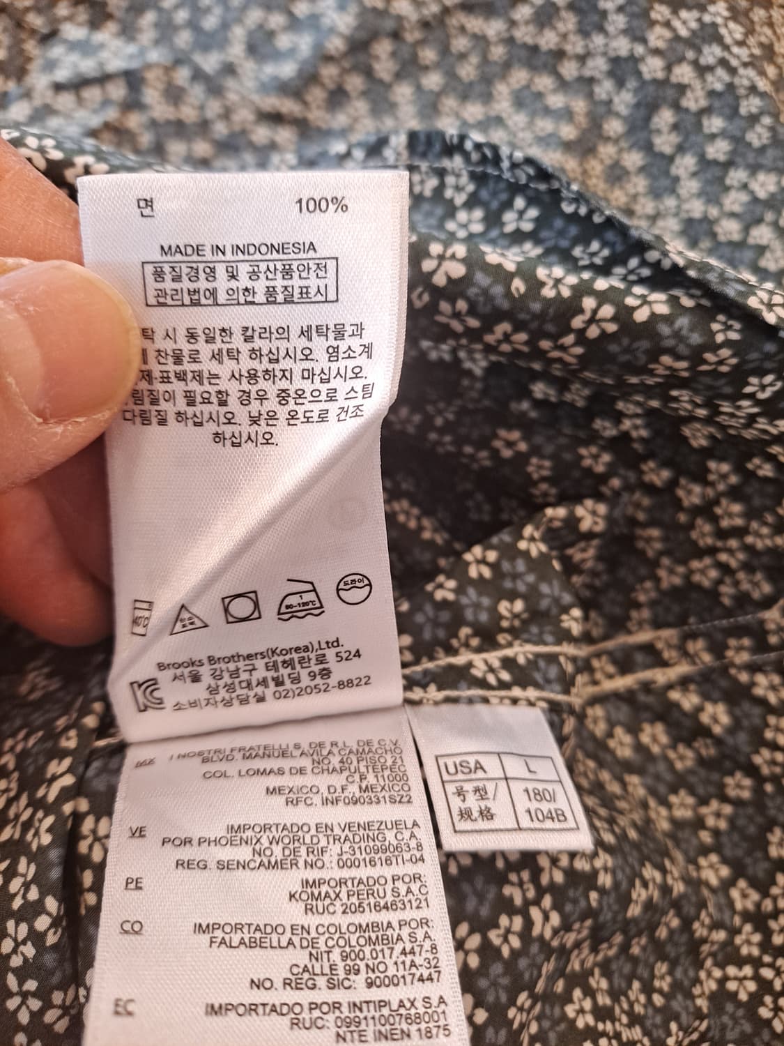 브룩스브라더스 레드플리스 플라워패턴셔츠 L  상품이미지6