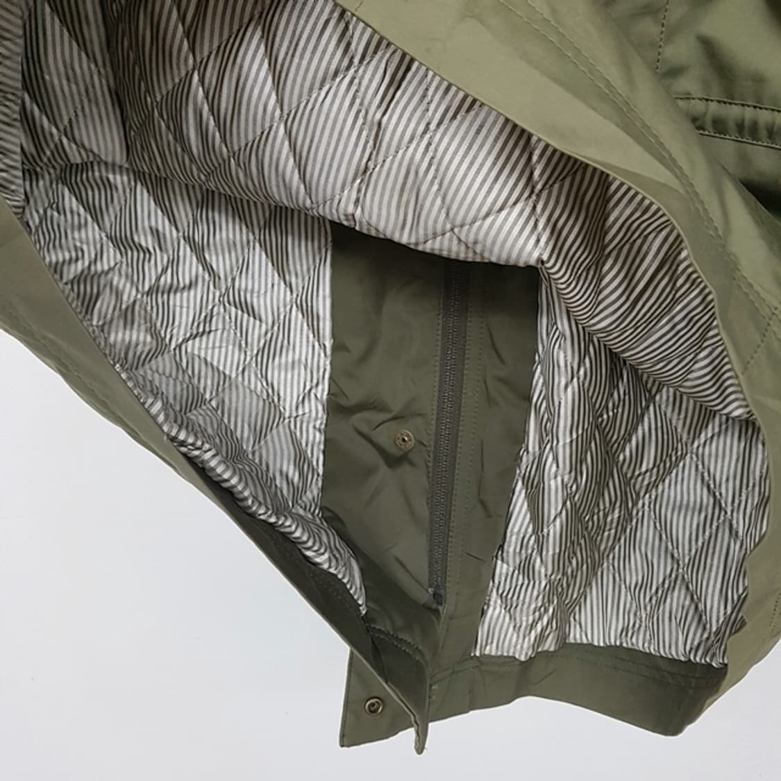 KEITH 퀼팅 하프 코트 카키 상품이미지5