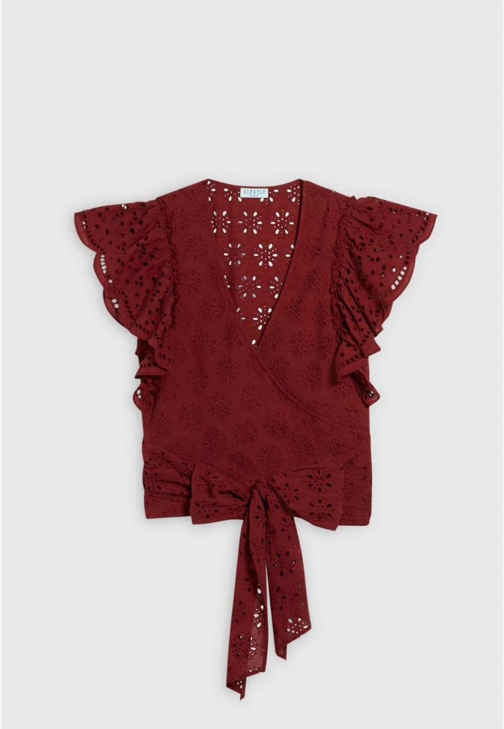 끌로디피에로 Claudie Pierlot 유기농 코튼 아일렛 랩 블라우스 상품이미지3