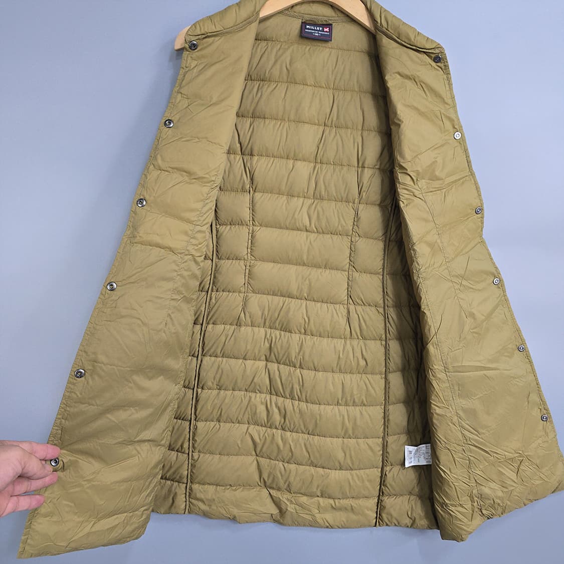 여성 밀레 경량 패커블 거위털 롱 패딩조끼 상품이미지4