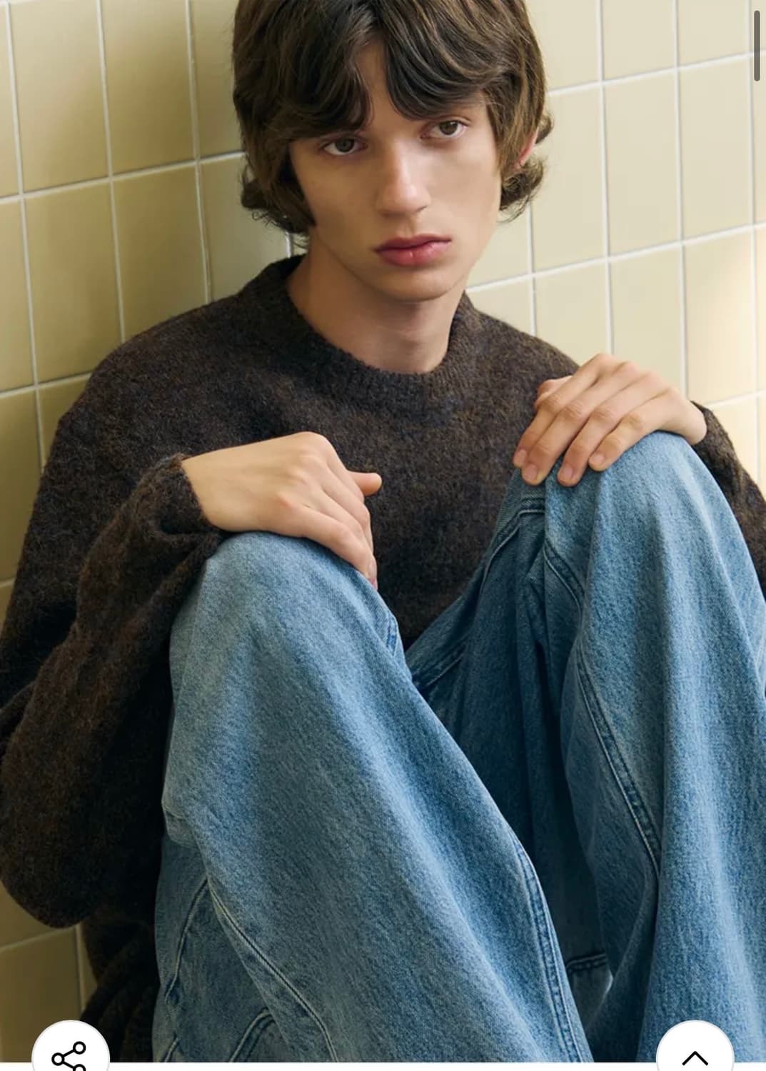 (새상품)(L) 드로우핏 울 블렌딩 헤어리 니트 [BROWN] 판매 상품이미지2