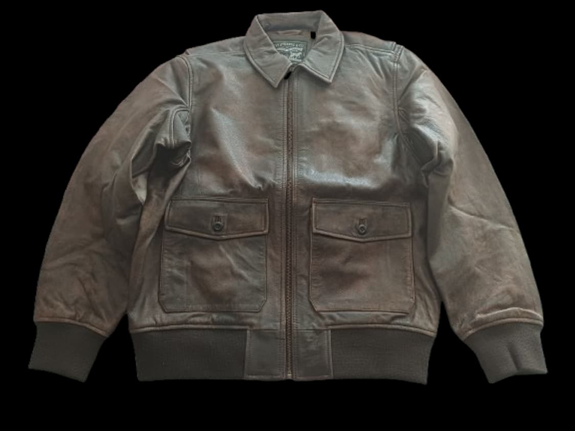 리바이스 a-2 클레이튼 레더 에비에이터 가죽 자켓 브라운 상품이미지2