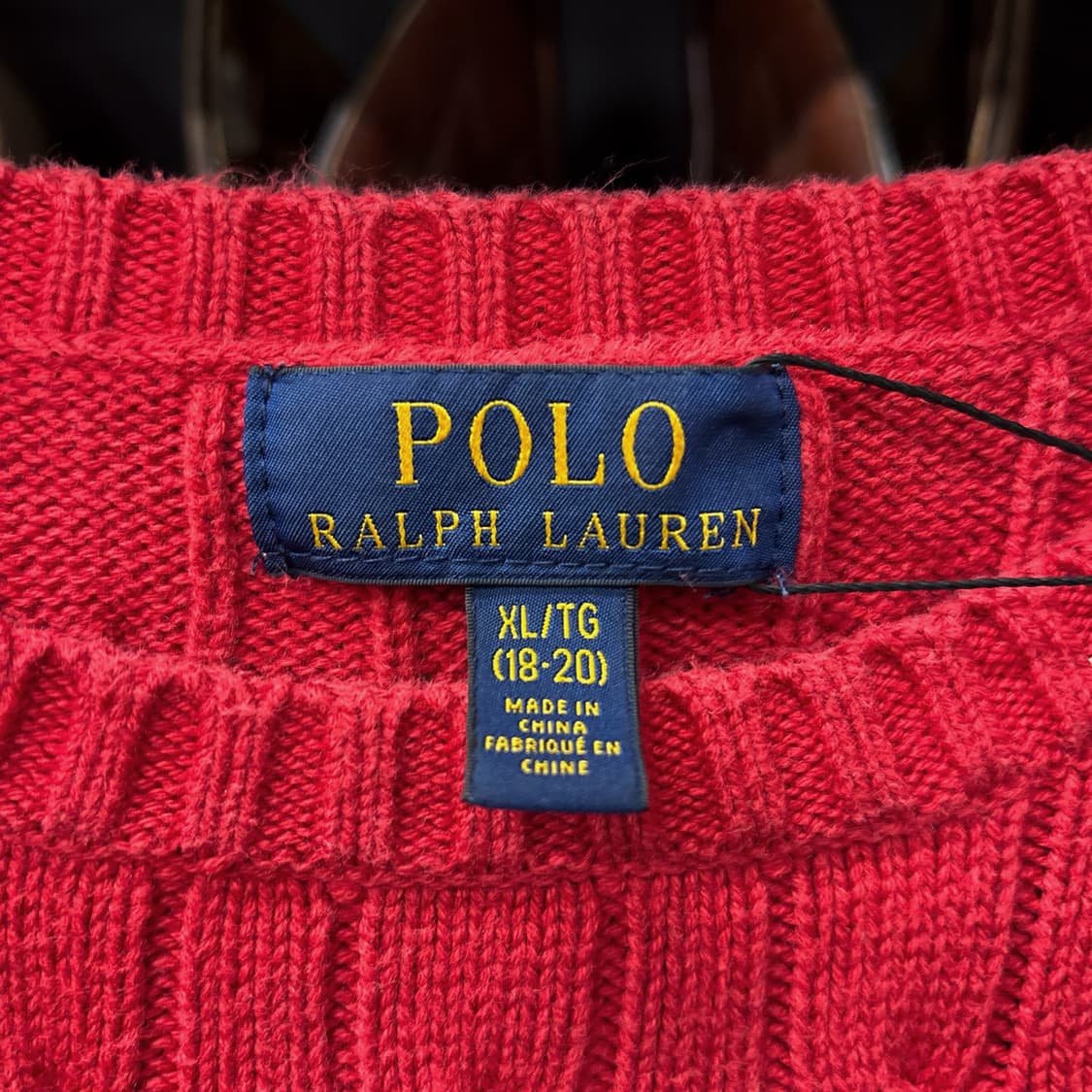 신형라벨 폴로 랄프로렌 케이블 코튼니트 스웨터 레드 N1048 상품이미지7