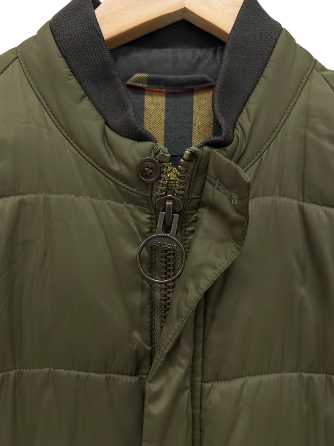 바버 화이버다운 경량패딩 카키 (L)  상품이미지4