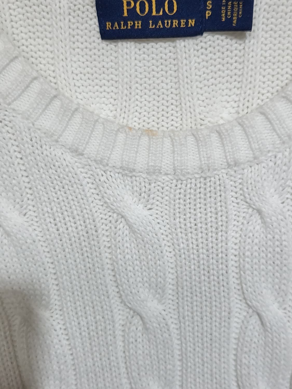 (S) 랄프로렌 폴로 꽈배기 반팔니트 화이트 케이블 스웨터  상품이미지6