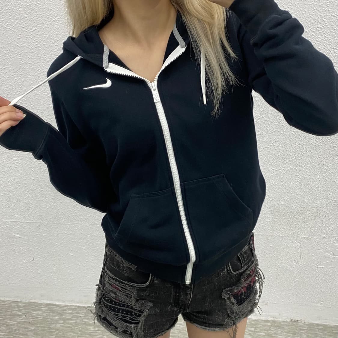 나이키 스우시 블랙 후드집업 M 상품이미지1