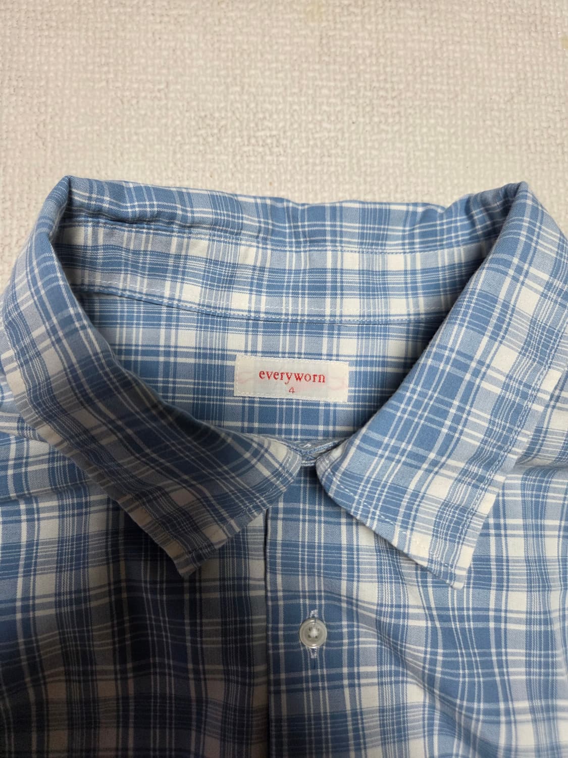 (4) 에브리원 에브리데이 체크셔츠 라이트블루 상품이미지4