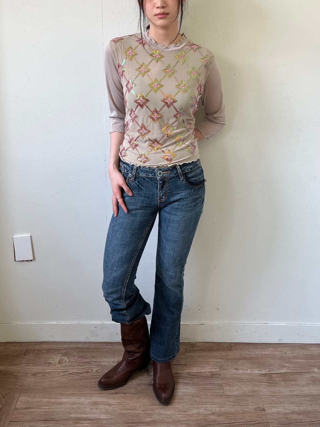 CROCHER 스파클 시스루 탑 상품이미지8