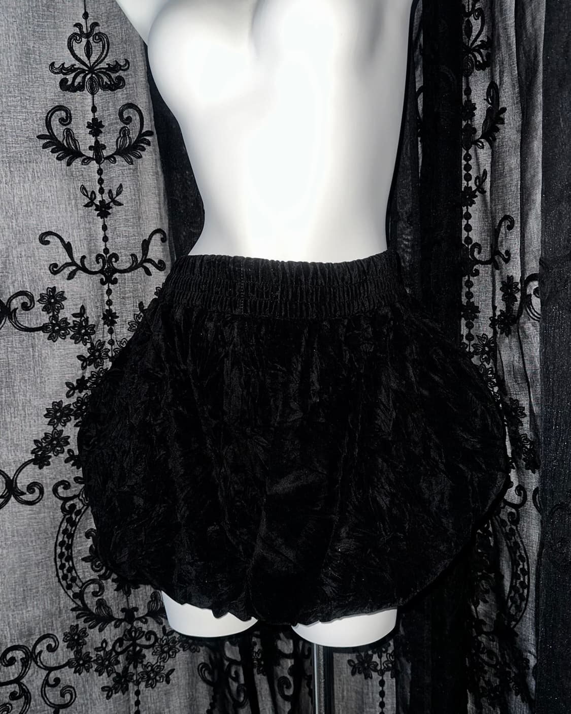 black velvet bubble pant skirt 상품이미지2