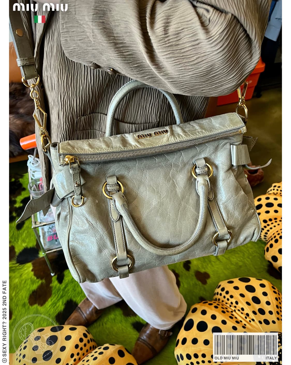 2000s MIU MIU Vitello Shine Ribbon Bag 상품이미지1