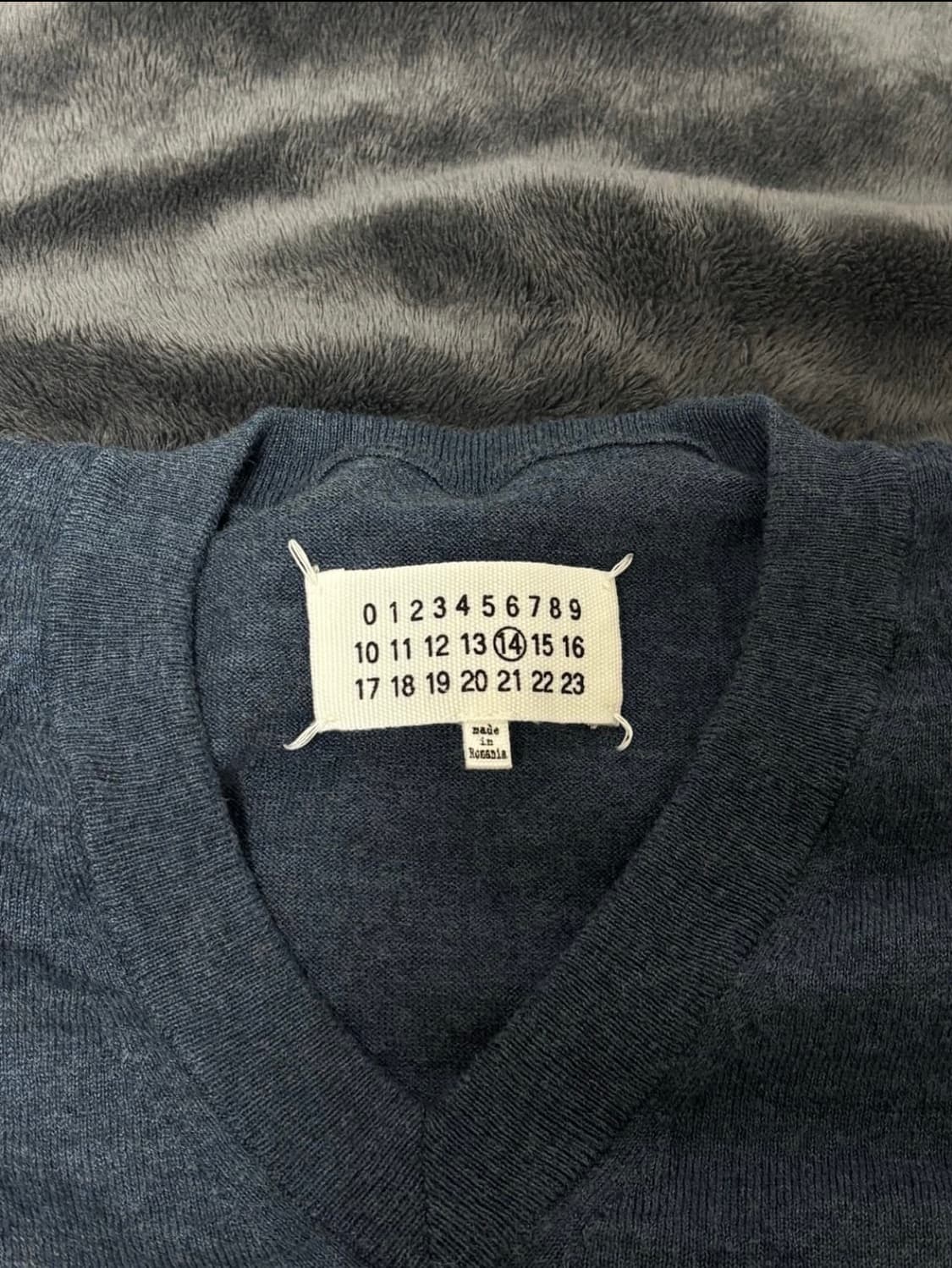 메종 마르지엘라 엘보 패치 스티치 니트 그레이 블루 L 상품이미지3