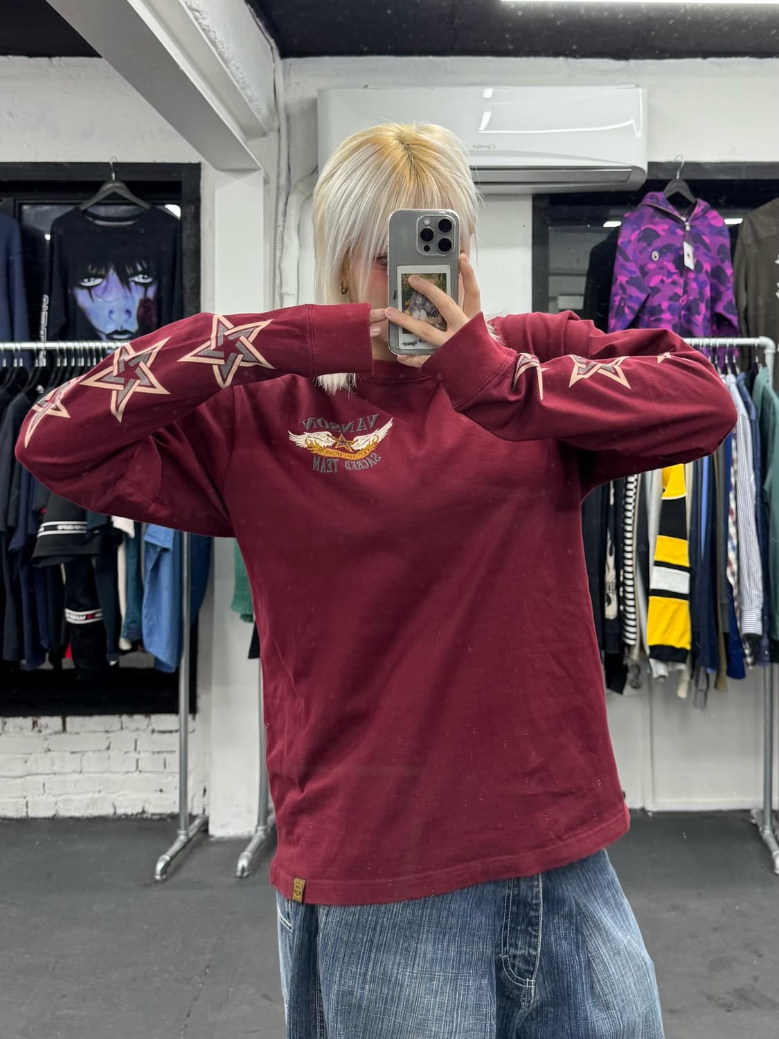 밴슨 레더 사이드 스타 롱슬리브 상품이미지2