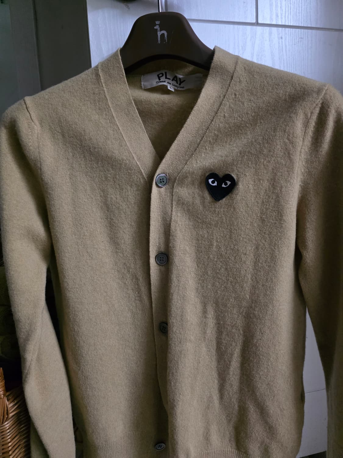 꼼데가르송 플레이 가디건 베이지 L 상품이미지1