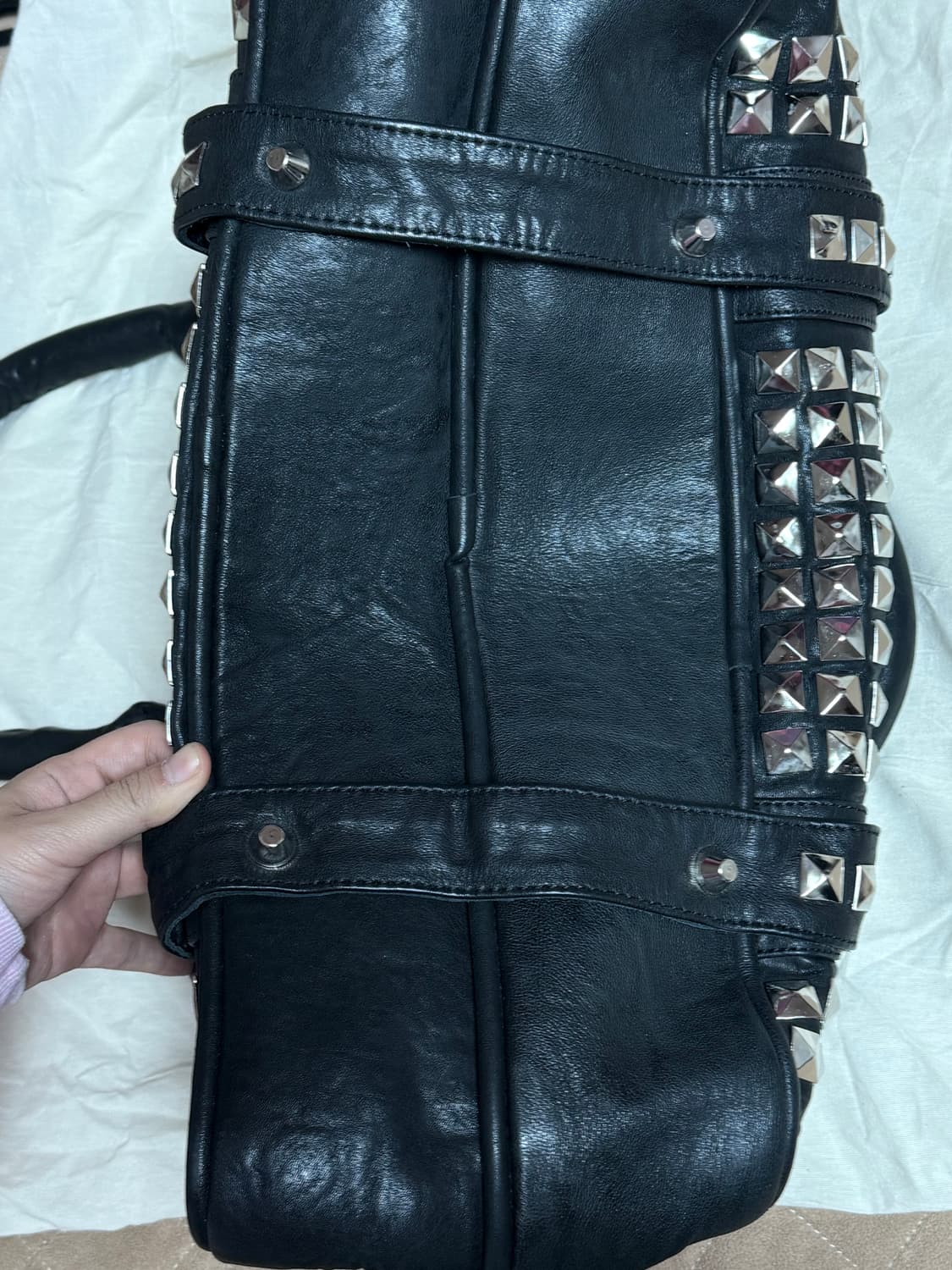 racerworldwide 스터드 레더 백 가방 상품이미지10