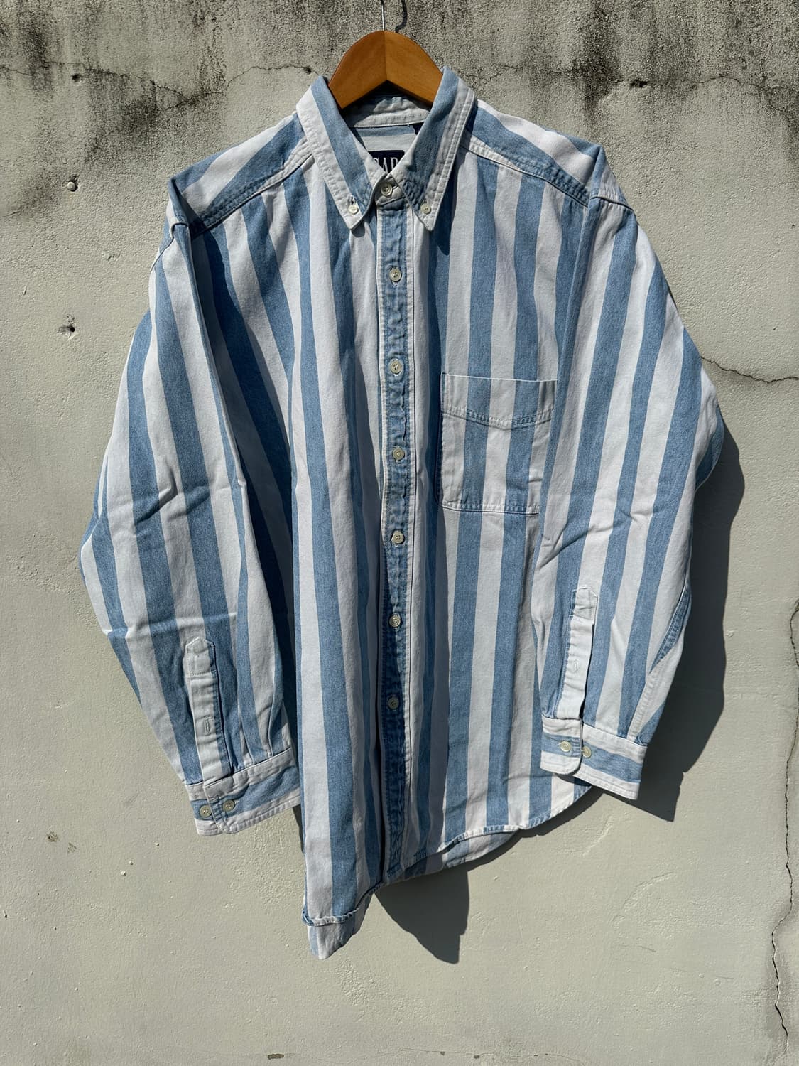 [XL] 00s GAP 올드 갭 스트라이프 트윌코튼 셔츠 상품이미지1