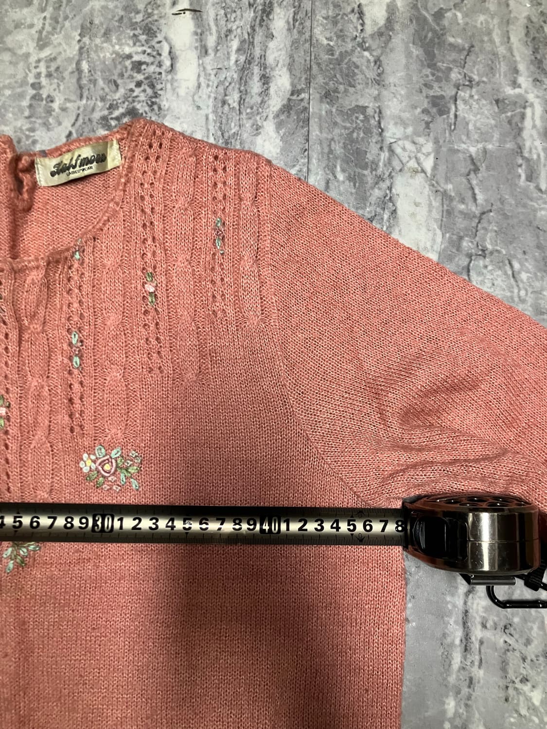 일본빈티지 Halfnoon 하구미모리걸 할메카지 니트스웨터 핑크 상품이미지3