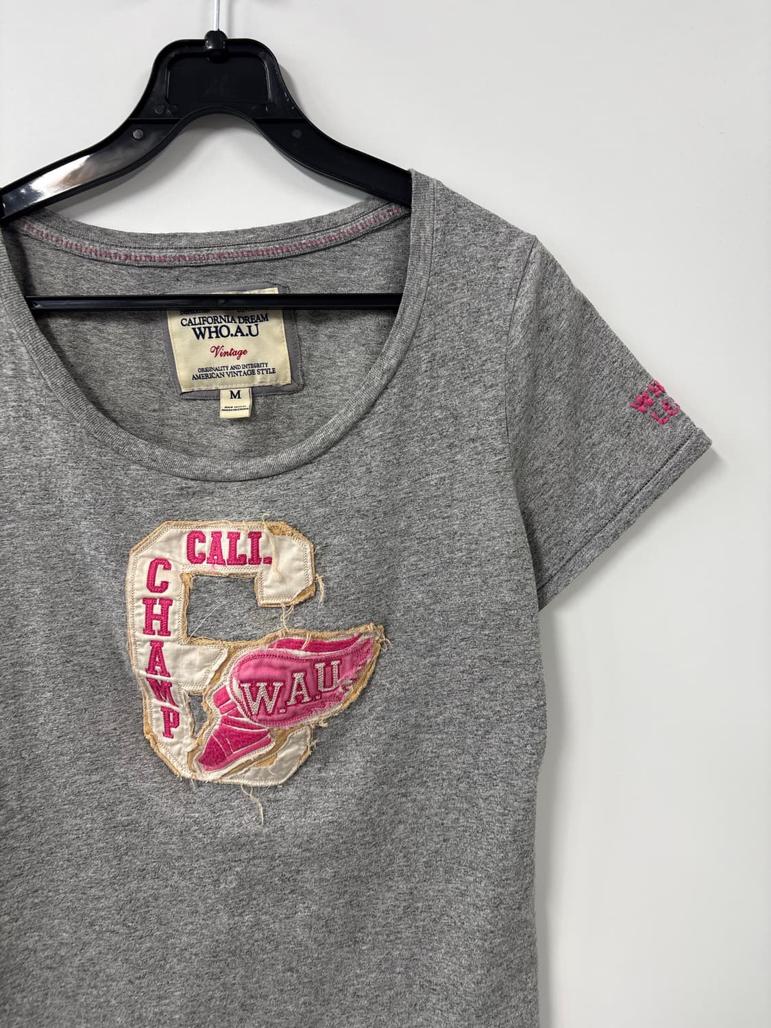 후아유 y2k 그레이 반팔 티셔츠 상품이미지3