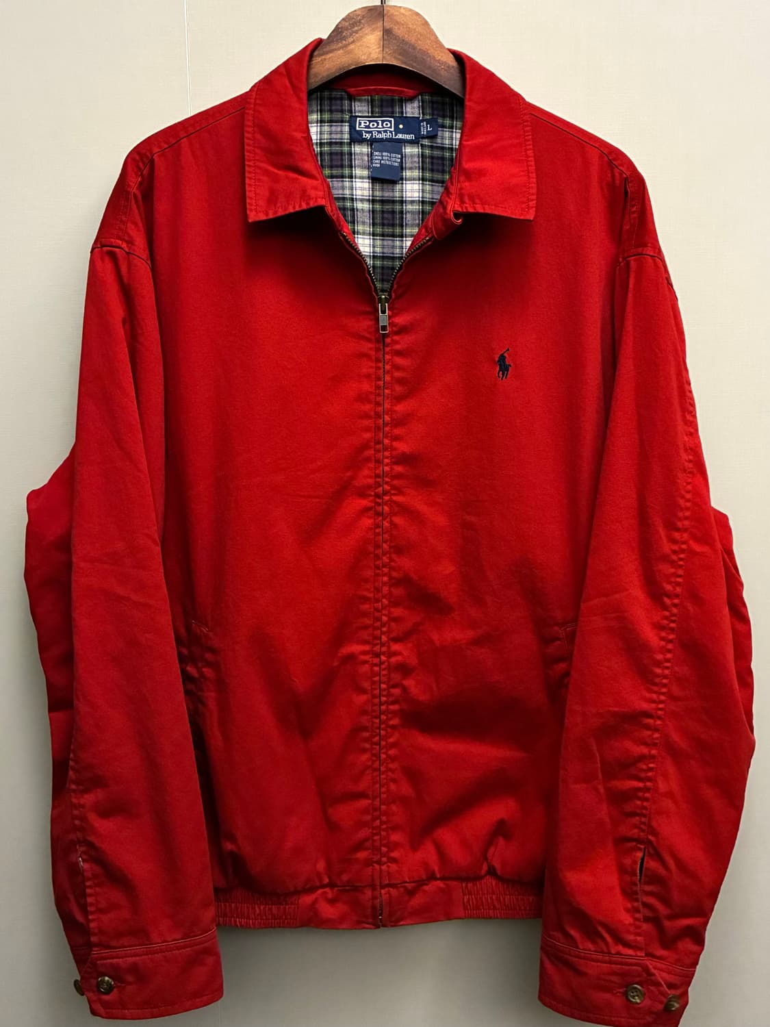 (L/105)폴로랄프로렌 코튼 스윙톱 해링턴자켓 바라쿠타 레드 상품이미지1