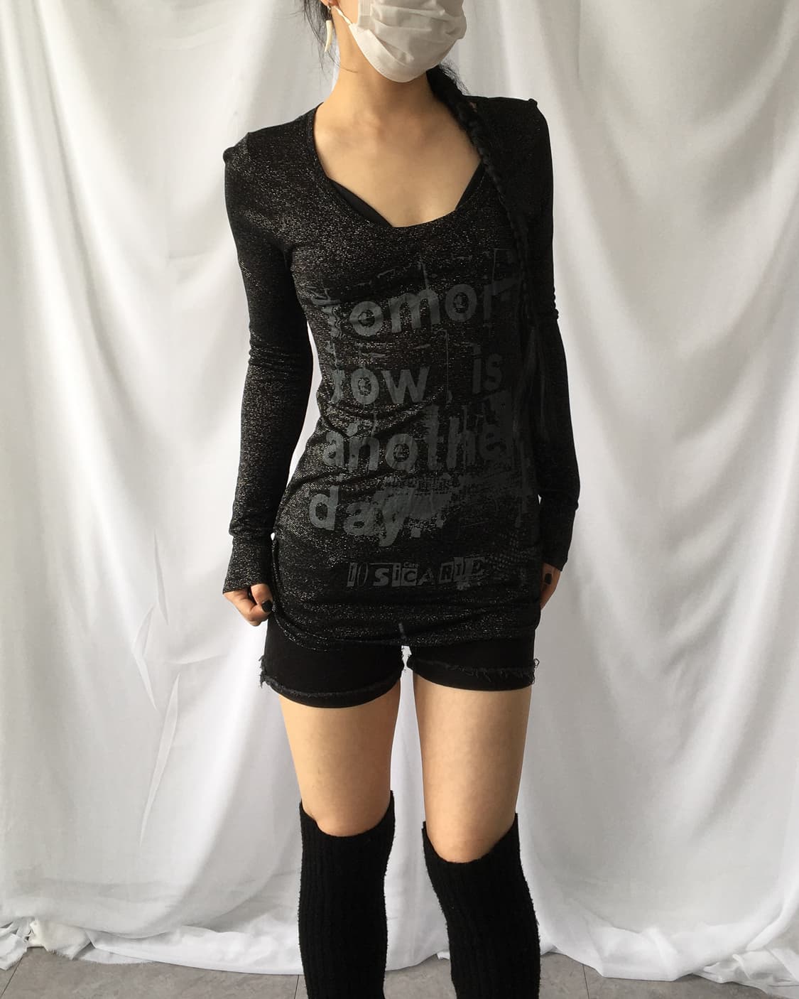 Full glitter lettering printing mesh sle 상품이미지1