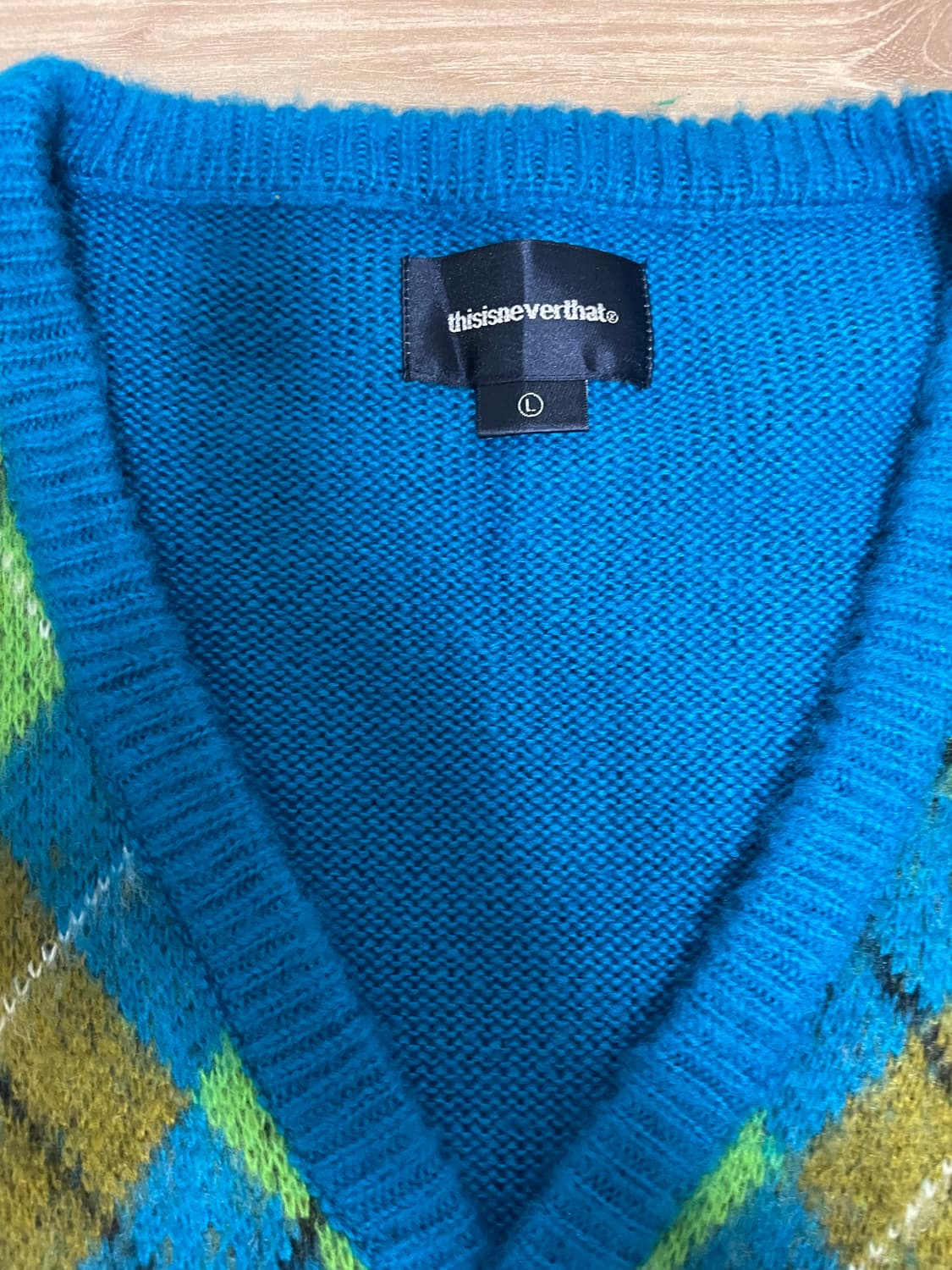 디스이즈네버댓 아가일 가디건 상품이미지4