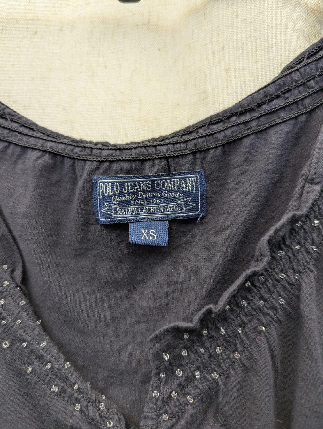 폴로진 블랙 블라우스 XL 상품이미지3