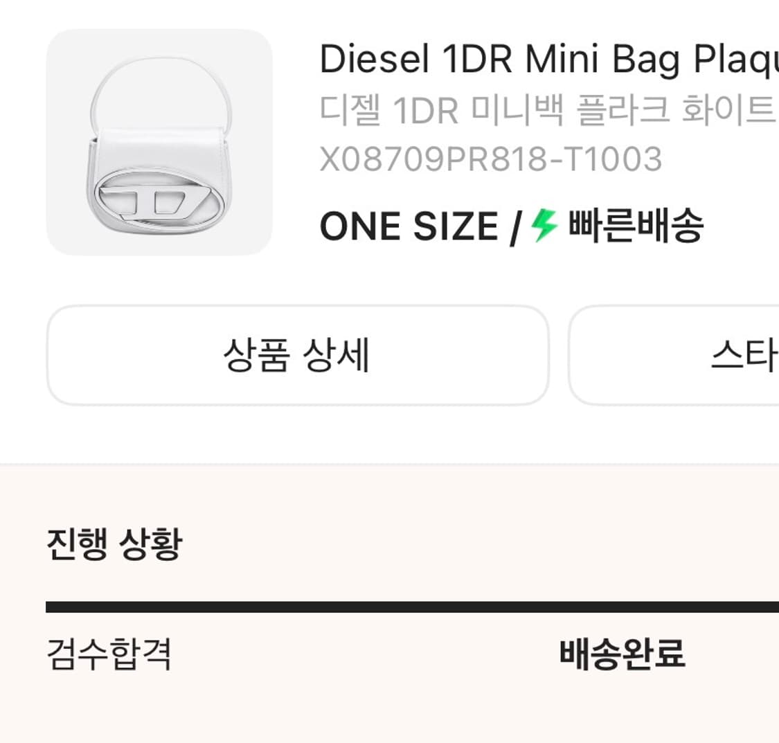 디젤 1DR 미니백 플라크 화이트 상품이미지4