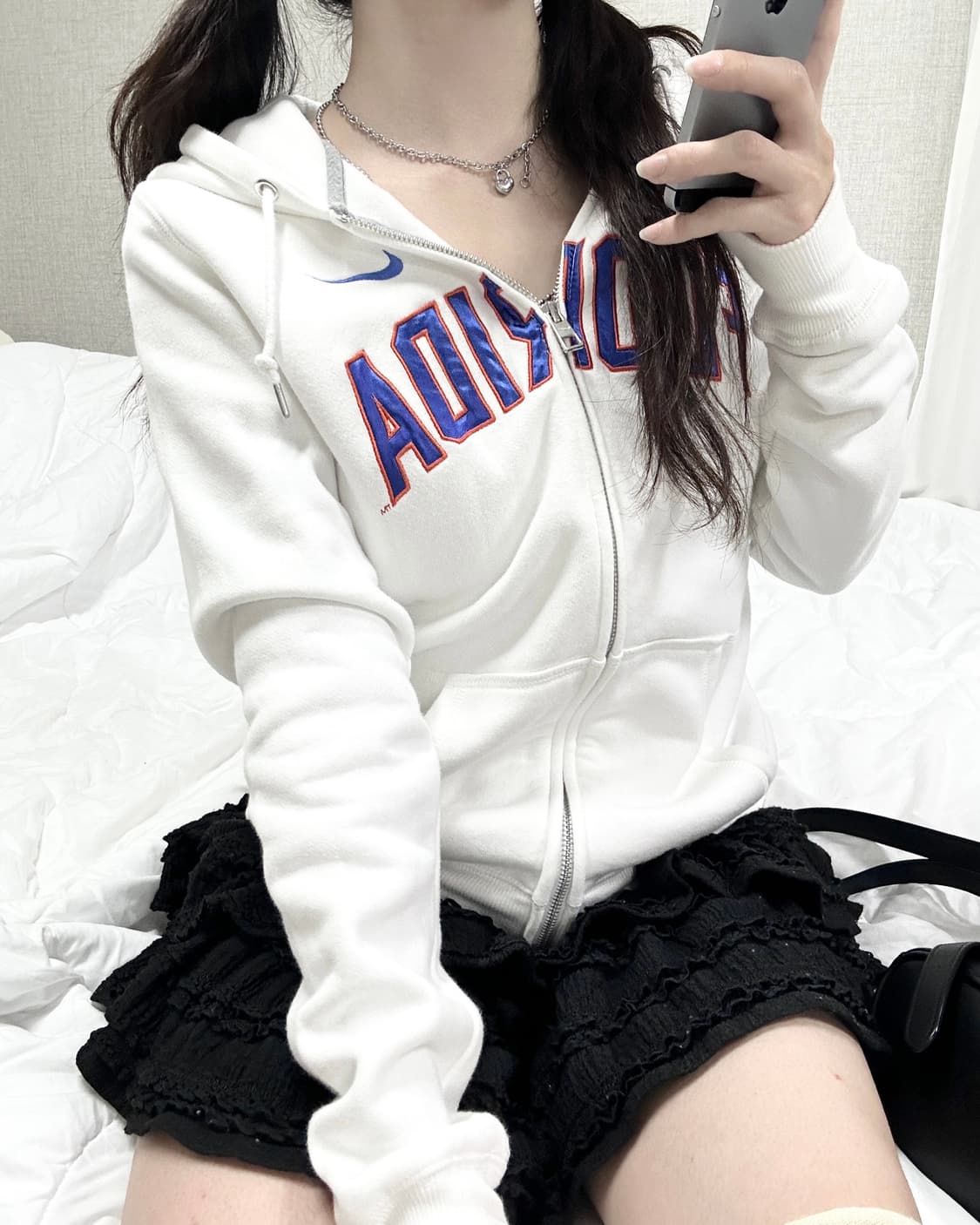 나이키 스우시 화이트 후드집업 상품이미지2