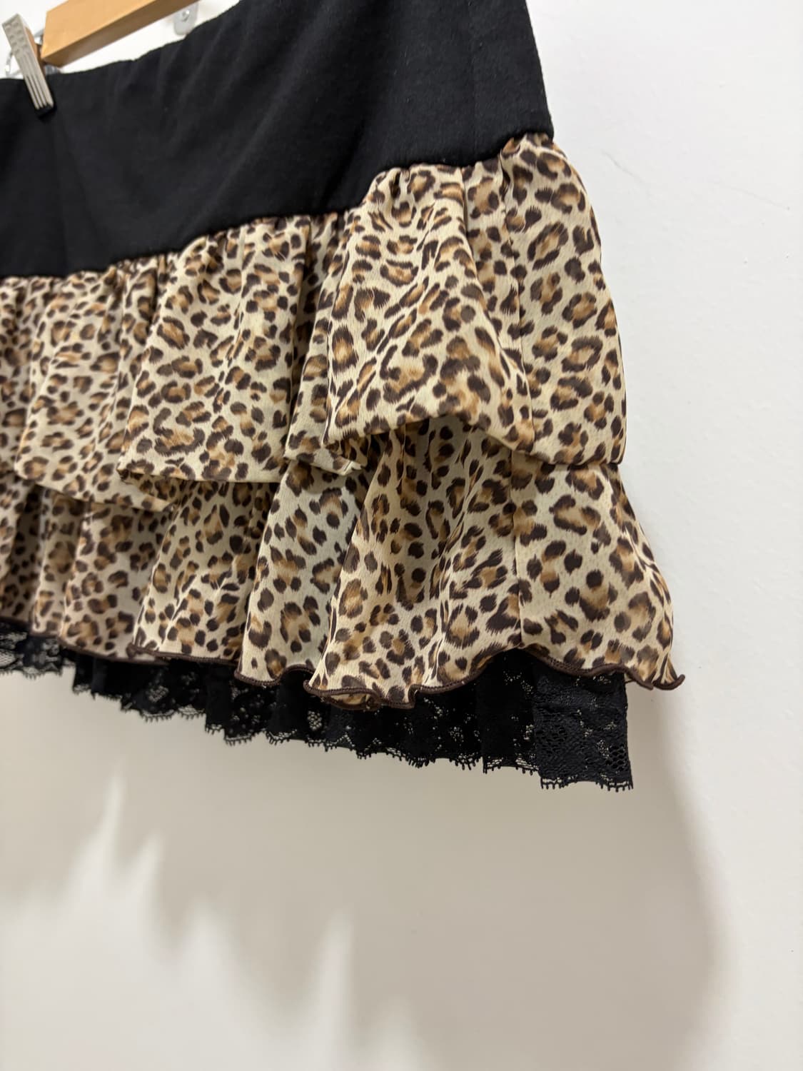 one way 갸루 레오파드 프릴 캉캉 레어어드 스커트 치마 상품이미지3