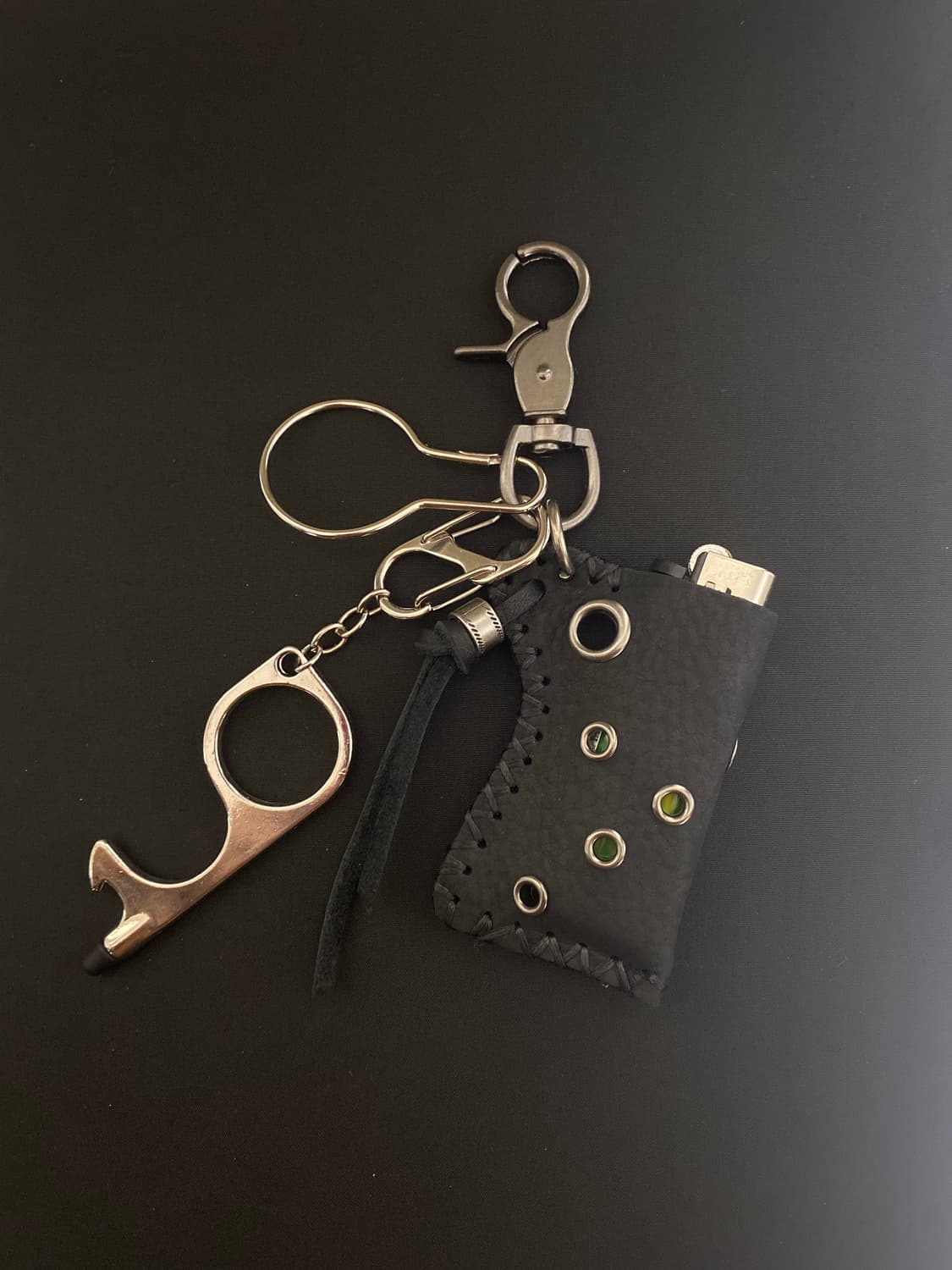 빈티지 펀칭 가죽 케이스 키링 상품이미지1