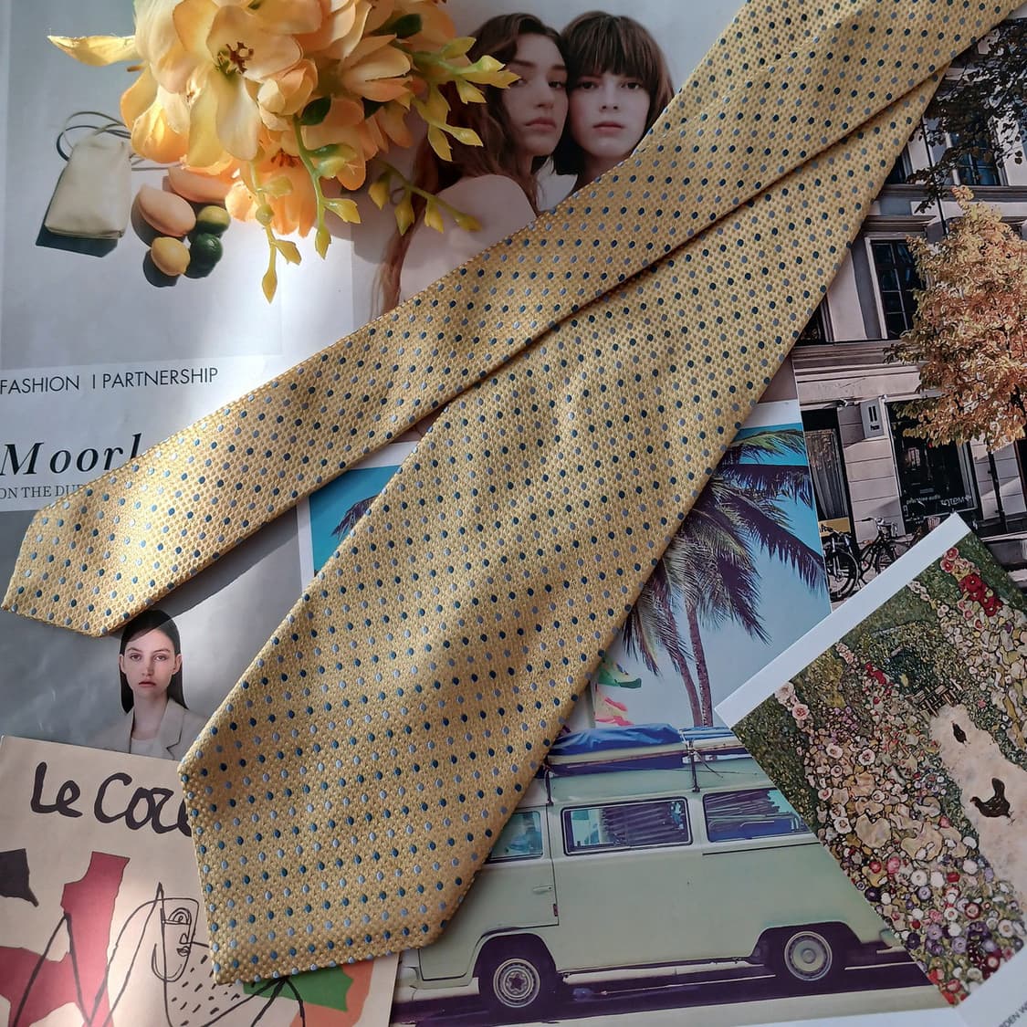 짐톰슨 실크 옐로우 도트 넥타이 9.5cm A+등급 A18972
 상품이미지3