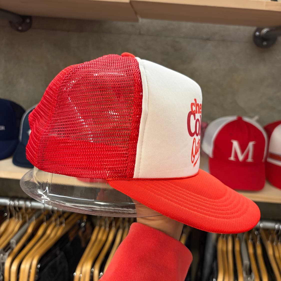 90s USA 빈티지 체리콕 굿즈 트러커 매쉬 볼캡 모자  상품이미지5