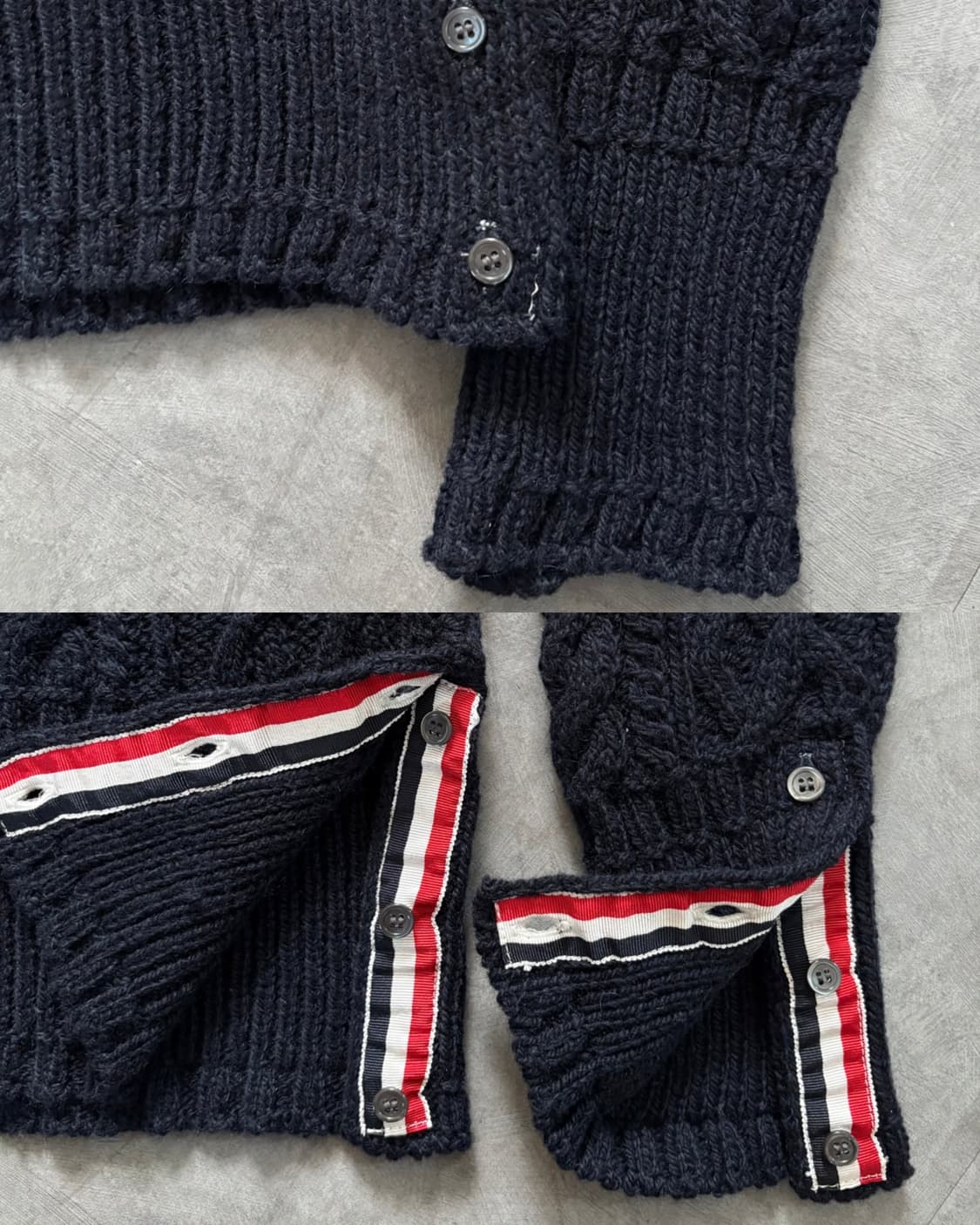Thom Browne 톰브라운 20FW 아란케이블 사선 트위드 니트 상품이미지8