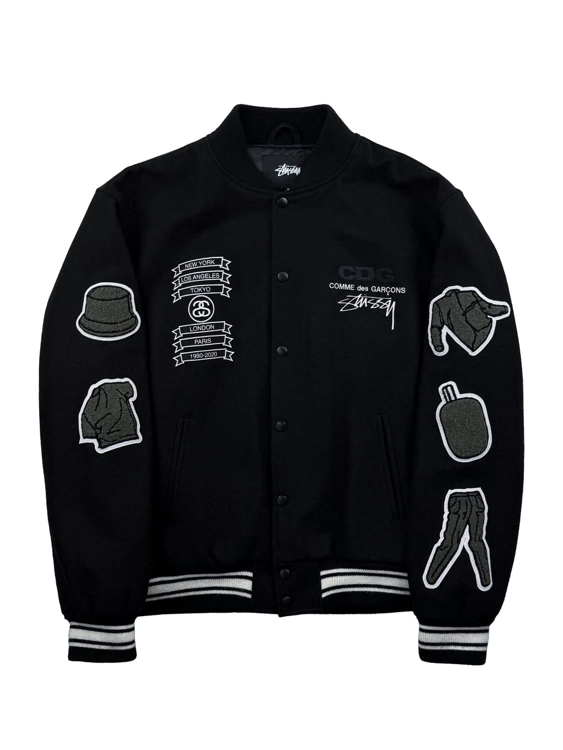 스투시 x CDG 바시티 자켓 상품이미지1