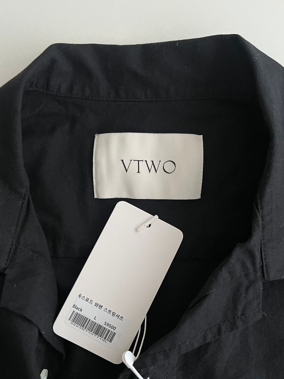 L) 새상품 VTWO 옥스포드 셔츠 블랙 상품이미지4