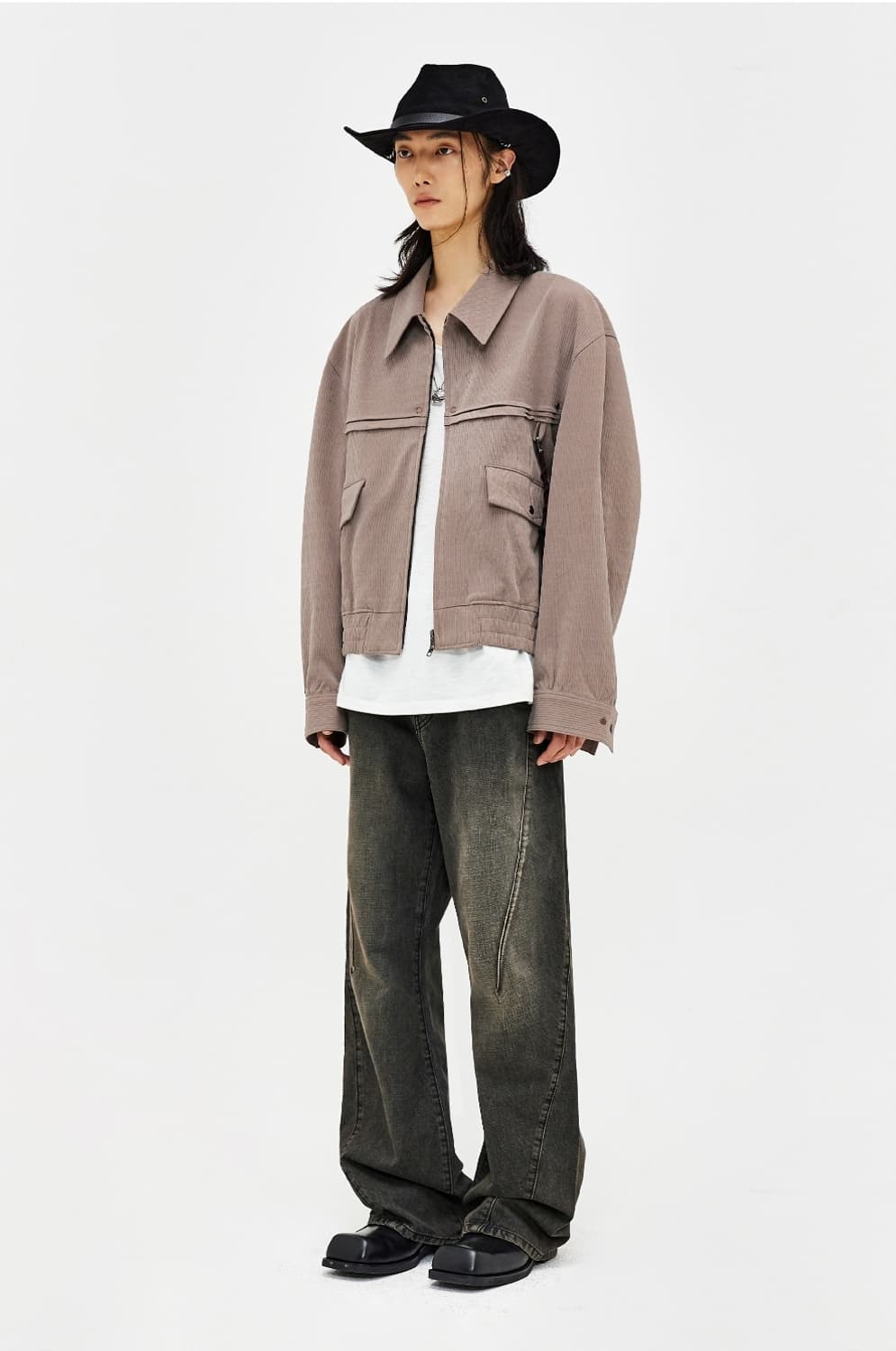 LMOOD 엘무드 더스티 웨스턴 블루종 라벤더 상품이미지7