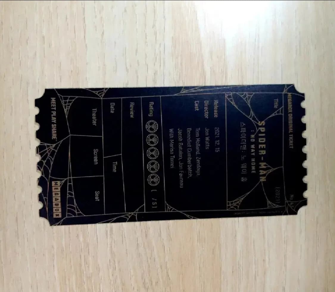 스파이더맨 오리지널 티켓 a b 세트 시빌워 브랜드 뉴 데이 노웨이홈 파 상품이미지8