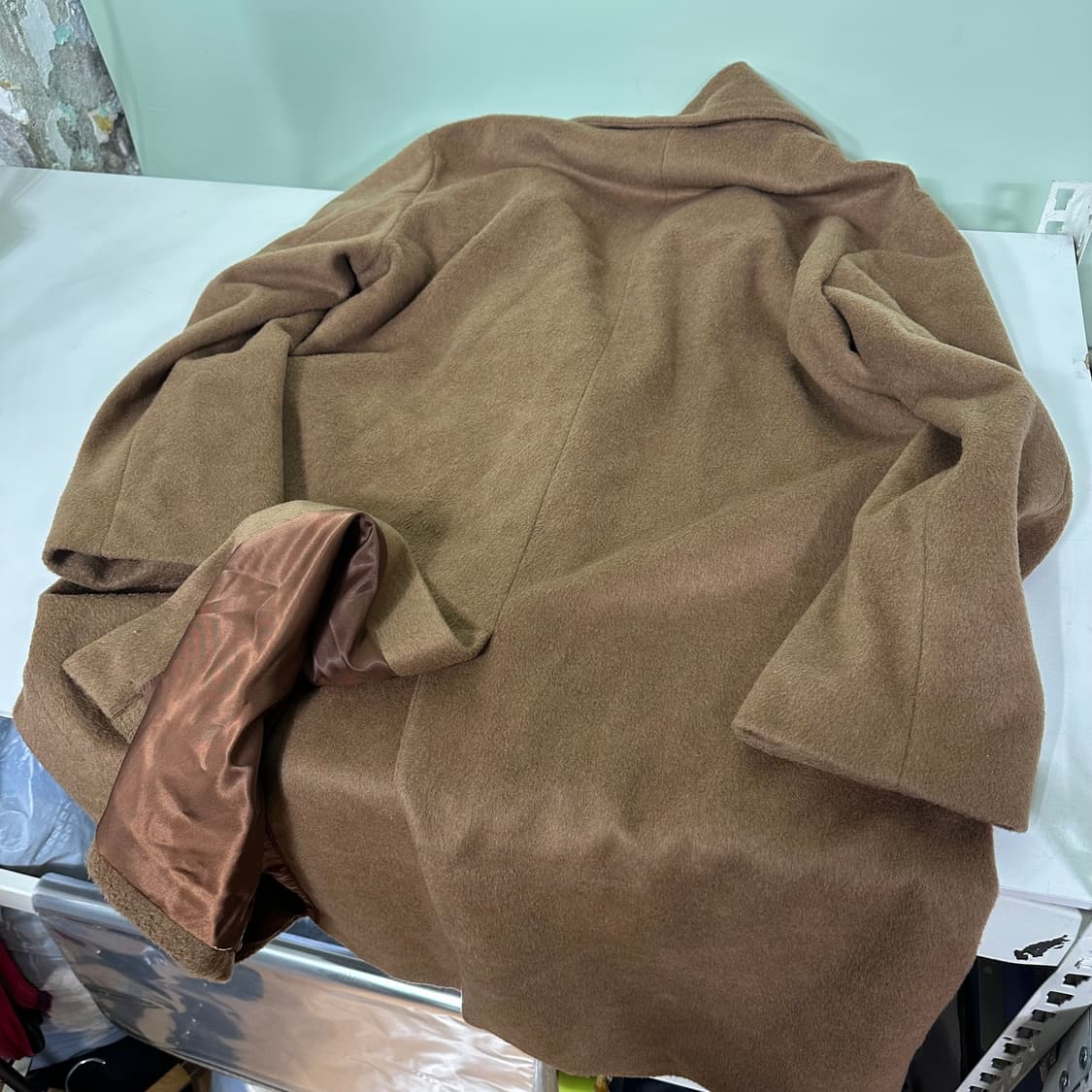 우먼XL 88 THE HANDMADE 베이지 루즈핏 더블 캐시미어코트 상품이미지6