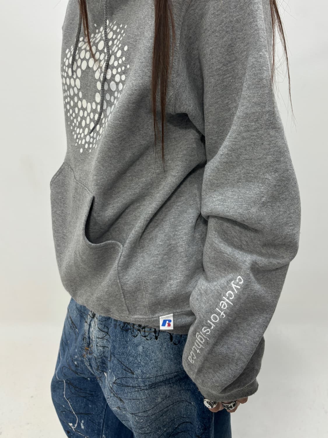 90s올트스쿨 러셀그레이후드  상품이미지3