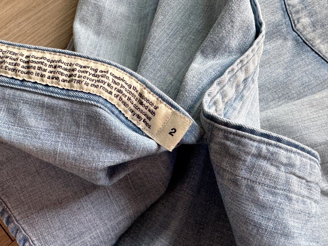 포터리/버튼다운 데님 셔츠 라이트블루/2 상품이미지3